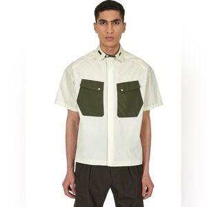 J.L-A.L Shirt Men’s Large Cream Short Sleeve Italy Designer